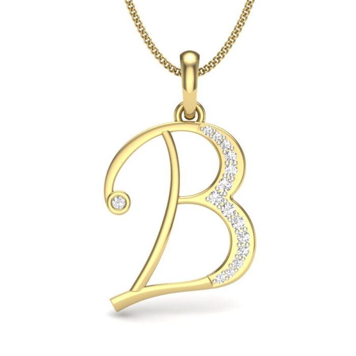 Avarta Jewellery Alphabet B Lab Grown Diamond Pendant