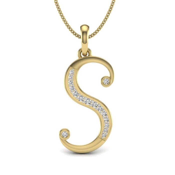 Avarta Jewellery Letter S Lab Grown Diamond Pendant