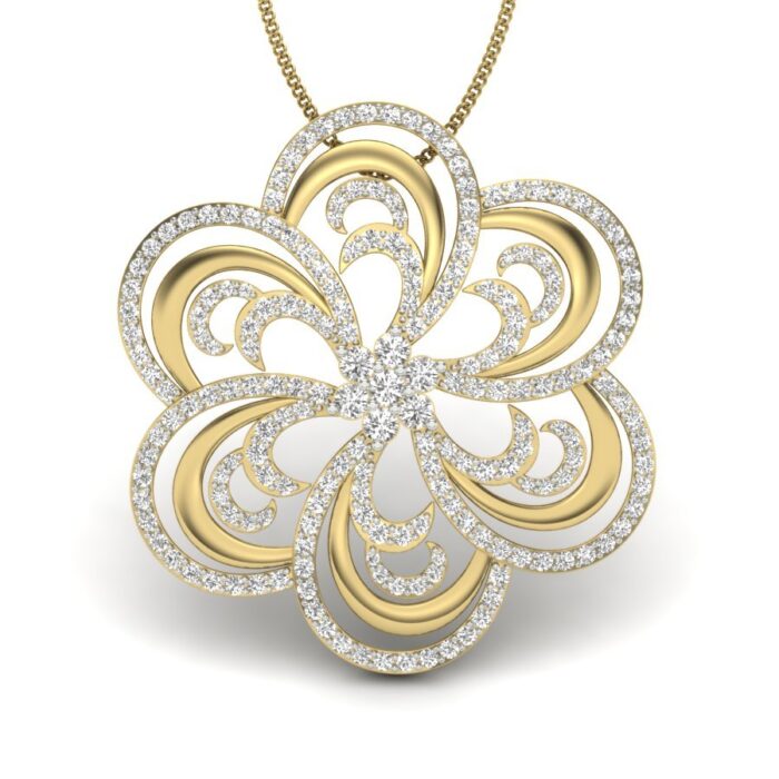 Avarta Jewellery Designer Floral Lab Grown Diamond Pendant