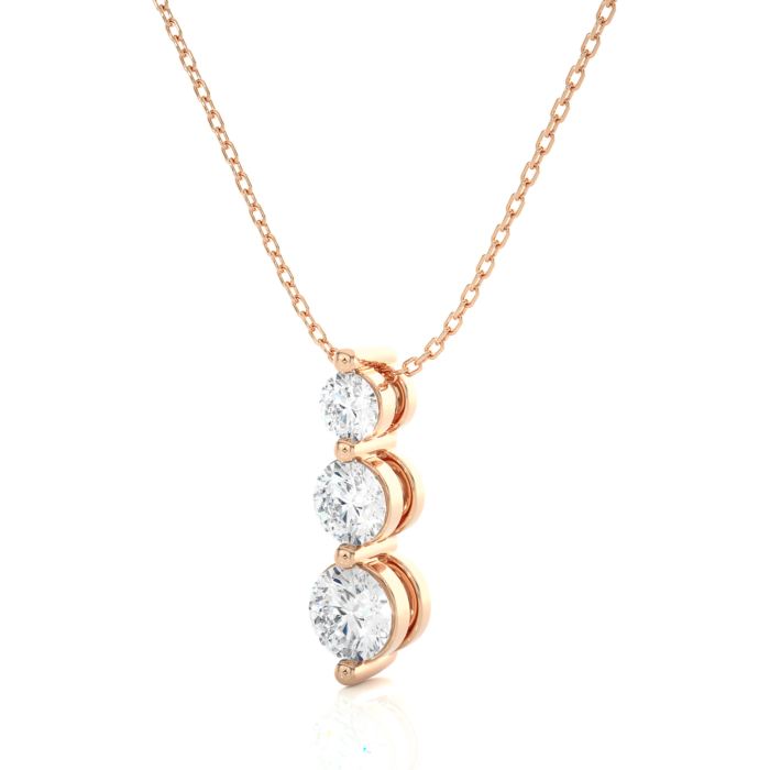 Avarta Jewellery 18k Rose Gold Triple Solitaire Pendant - Image 3