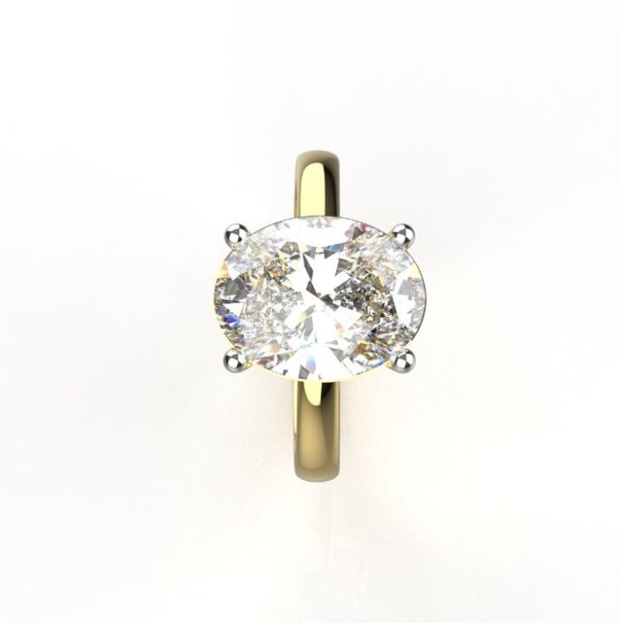 Avarta Jewellery Gold 3 Carat Oval Solitaire Lab Diamond Ring - Image 2