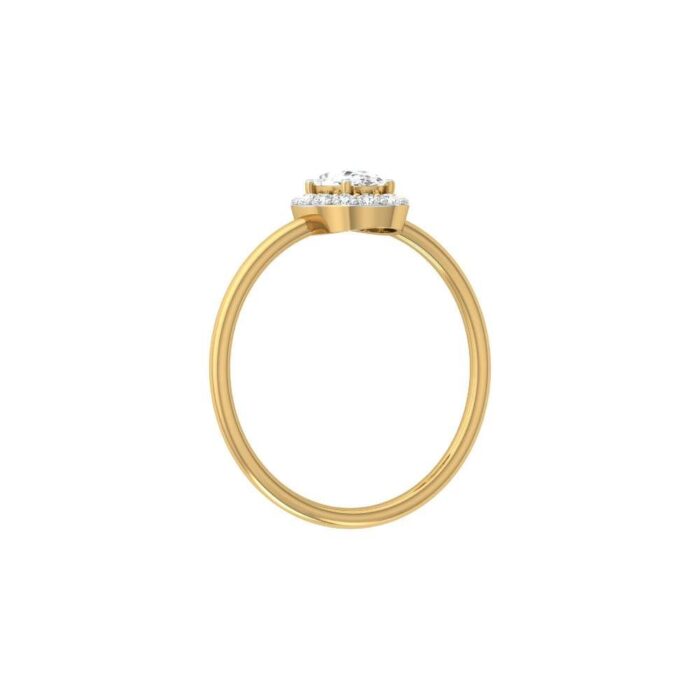 Avarta Jewellery Charismatic 18K Gold Oval Halo Solitaire Ring - Image 3