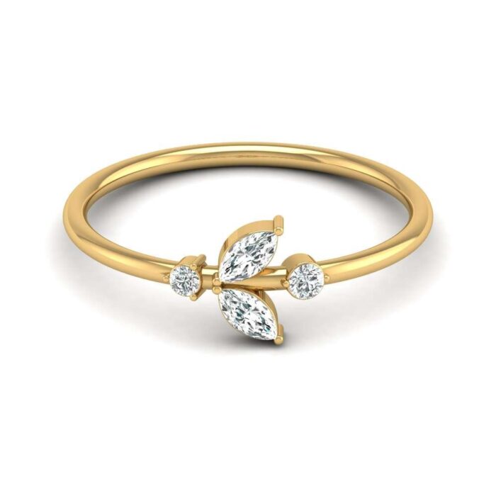 Avarta Jewellery 18K Gold Stipule Diamond Ring - Image 2
