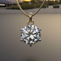 Avarta Jewellery 18k Gold 2 Carat Moissanite Solitaire Pendant For Girls & Women - Image 2