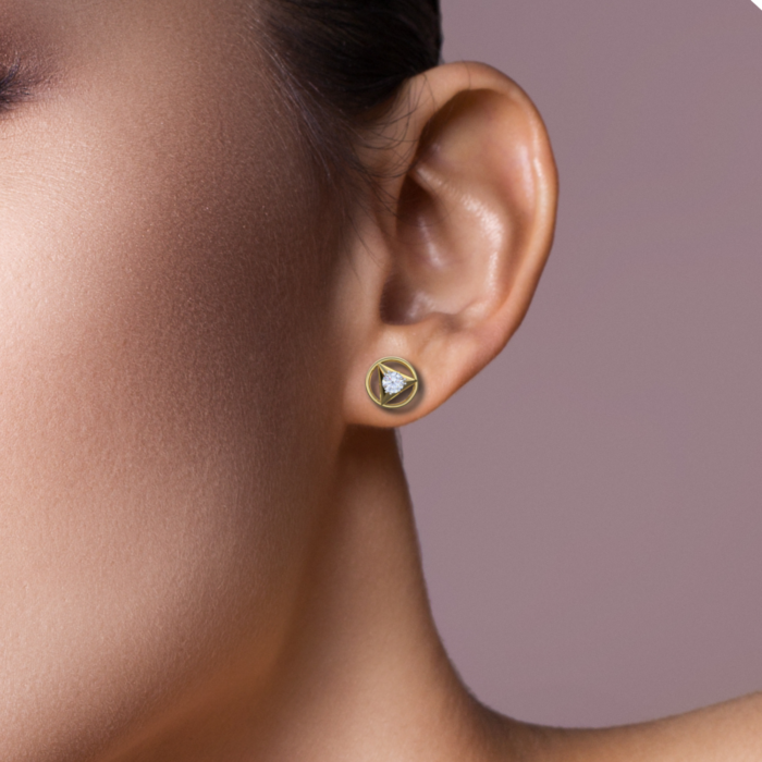 Avarta Jewellery 18K Gold Alluring 80 Cents Solitaire Studs Earring - Image 2