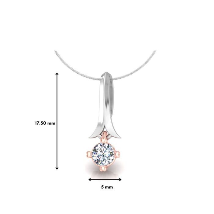 Avarta Jewellery Dual Tone Solitaire Pendant - Image 5