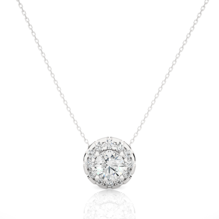 Avarta Jewellery 18k White Gold 50 Cents Halo Pendant