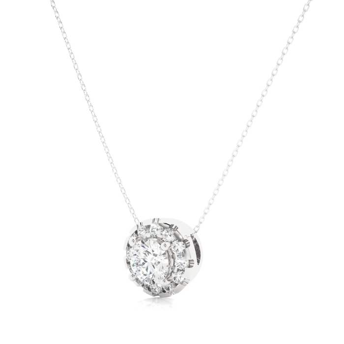 Avarta Jewellery 18k White Gold 50 Cents Halo Pendant - Image 3