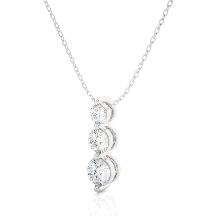 Avarta Jewellery 18k White Gold Triple Solitaire Pendant - Image 3