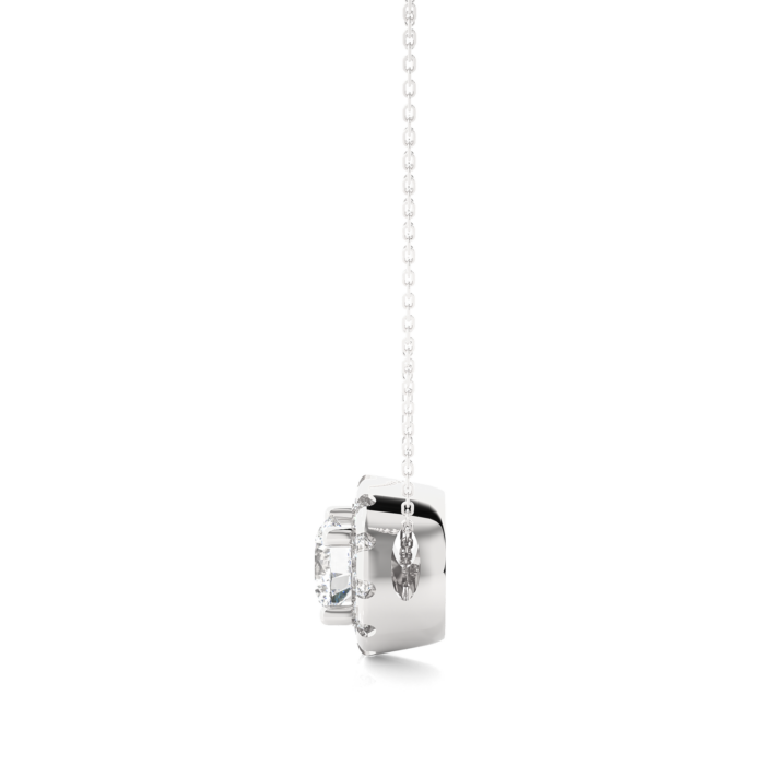 Avarta Jewellery 18k White Gold 50 Cents Halo Pendant - Image 4