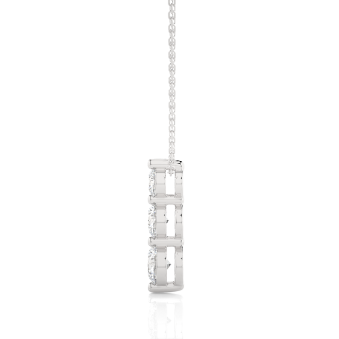Avarta Jewellery 18k White Gold Triple Solitaire Pendant - Image 4