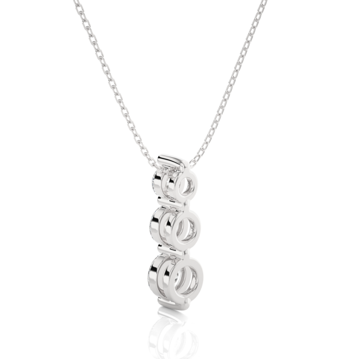 Avarta Jewellery 18k White Gold Triple Solitaire Pendant - Image 5