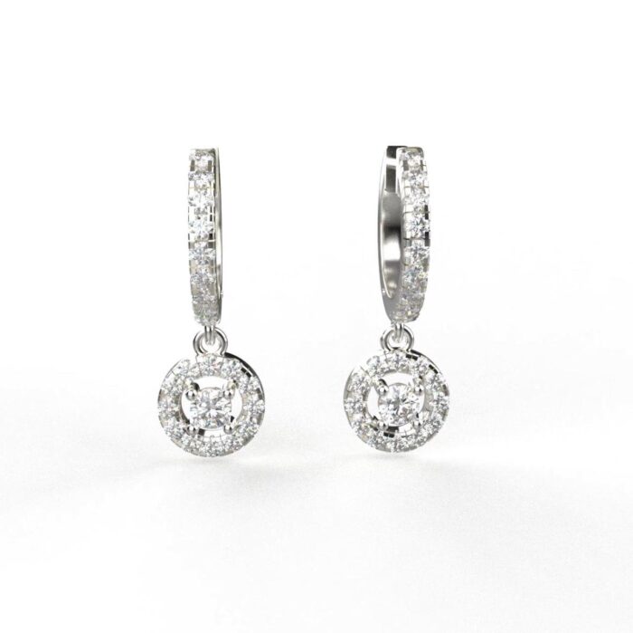 Avarta 14k White Gold Moissanite Dangler - Image 4