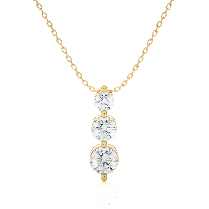 Avarta Jewellery 18k Yellow Gold Triple Solitaire Pendant