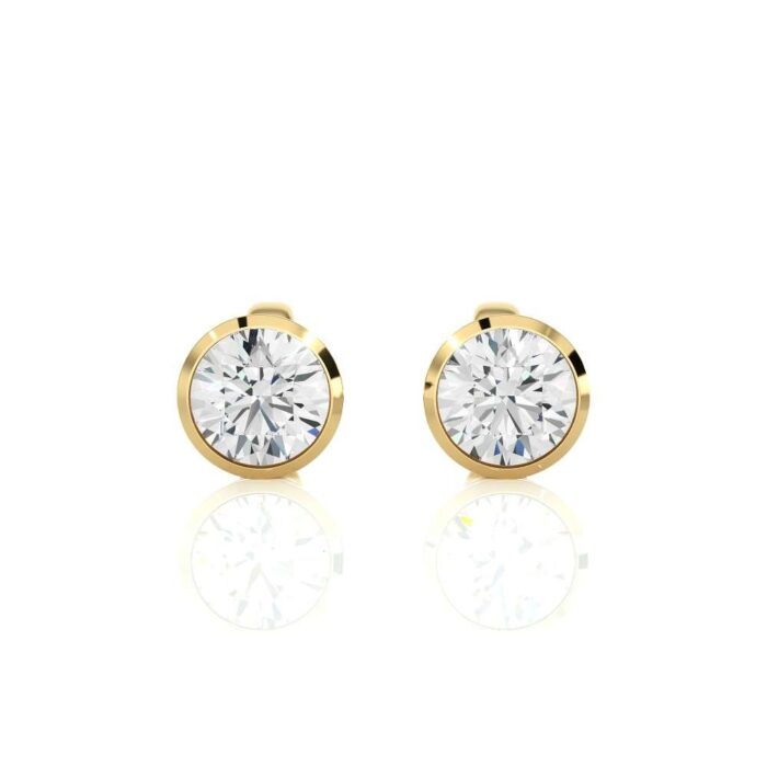 Avarta Jewellery 18k Gold 50 Cents Each Moissanite Solitaire Stud Earring - Image 3