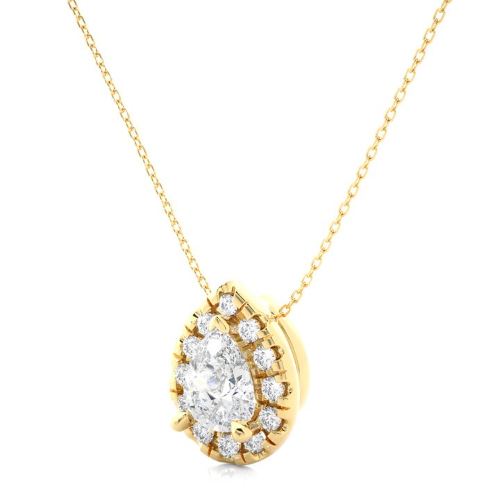 Avarta Jewellery 18k Gold Pear Solitaire Pendant - Image 3