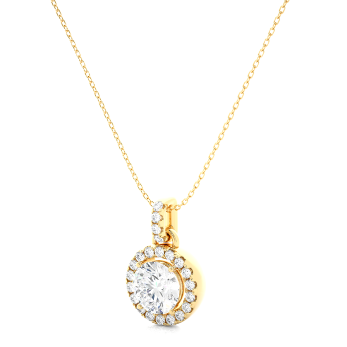 Avarta Jewellery 18k Gold Solitaire Halo Pendant - Image 3