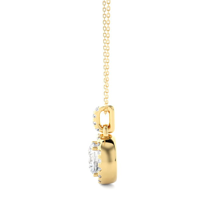 Avarta Jewellery 18k Gold Solitaire Halo Pendant - Image 4