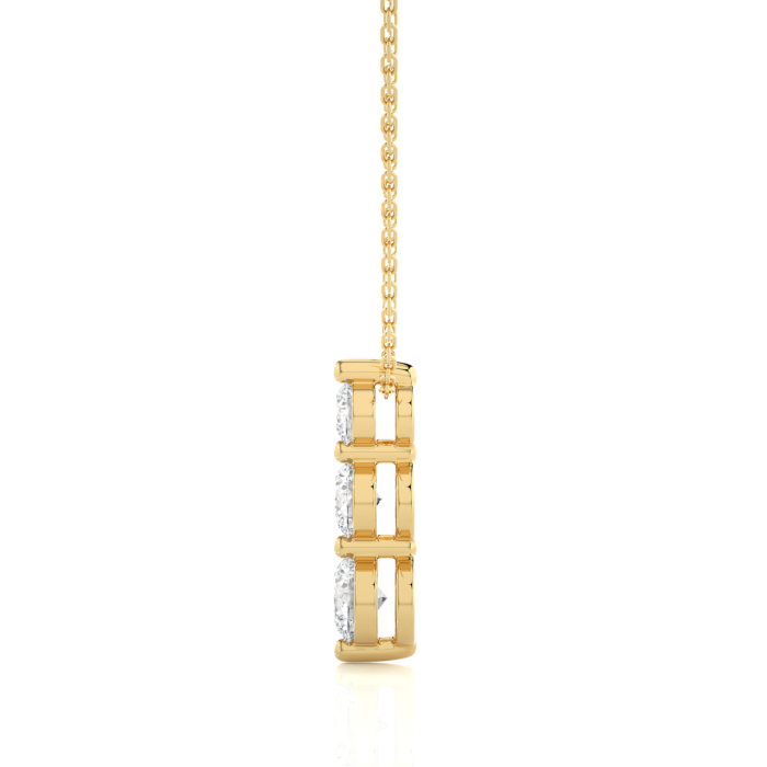 Avarta Jewellery 18k Yellow Gold Triple Solitaire Pendant - Image 3