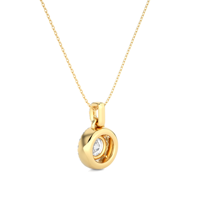 Avarta Jewellery 18k Gold Solitaire Halo Pendant - Image 5