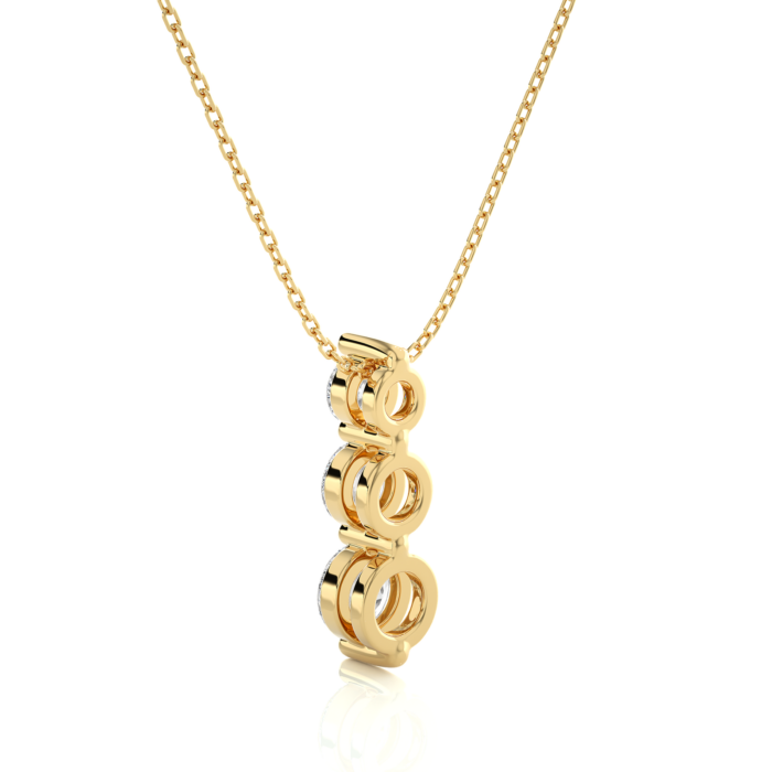Avarta Jewellery 18k Yellow Gold Triple Solitaire Pendant - Image 4