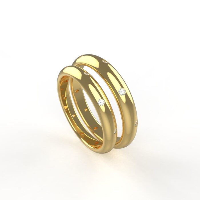 Avarta Jewellery 18k Gold Couple Love Bands With Certified Natural Diamonds
