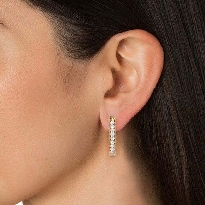 Avarta Jewellery 18K Gold Diamond Bali Earrings - Image 2