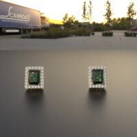 Avarta 18K Gold Certified Diamond Emerald Pendant Set - Image 4