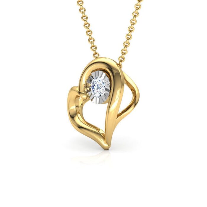 Avarta Jewellery 18k Gold Certified Diamond Miracle Heart Pendant For Girls & Women - Image 3