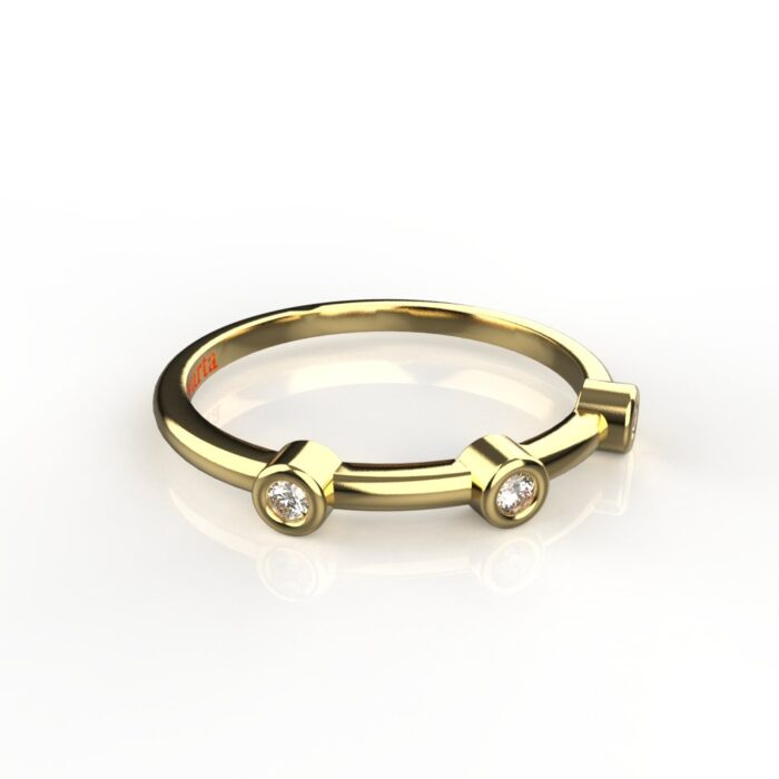 Avarta Jewellery 18K Gold Trinity Diamond Ring For Women & Girls - Image 2