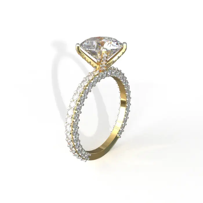 Avarta 18k Gold 3 Carat Solitaire Moissanite Cocktail Ring
