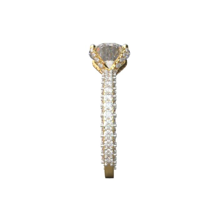 Avarta 14k Gold 2 Carat Solitaire Moissanite Cocktail Ring - Image 2