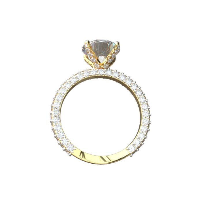 Avarta 14k Gold 2 Carat Solitaire Moissanite Cocktail Ring - Image 3