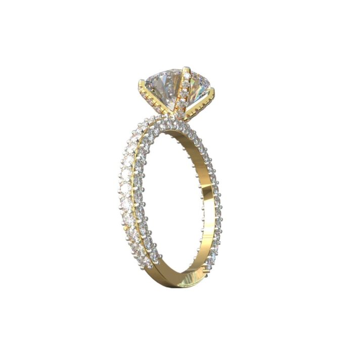 Avarta 14k Gold 2 Carat Solitaire Moissanite Cocktail Ring - Image 4