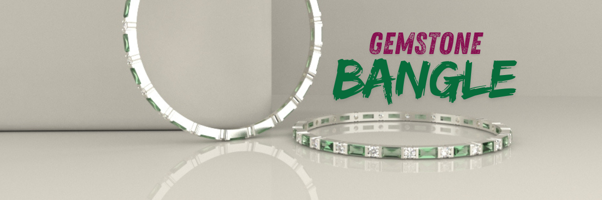 Diamond Emerald Bangle