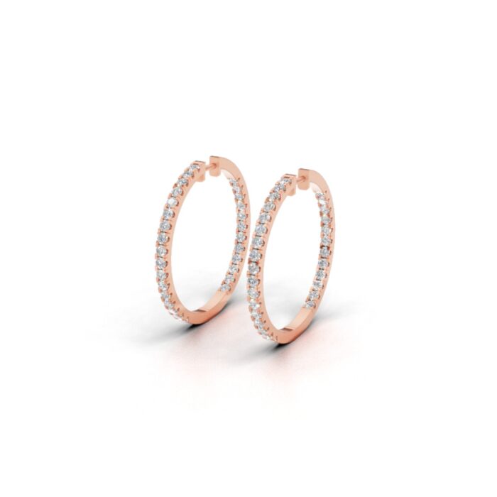 Avarta Rose Gold Diamond Bali Earring For Girls and Women - Image 5