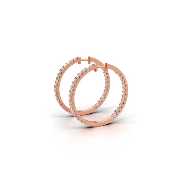 Avarta Rose Gold Diamond Bali Earring For Girls and Women - Image 3