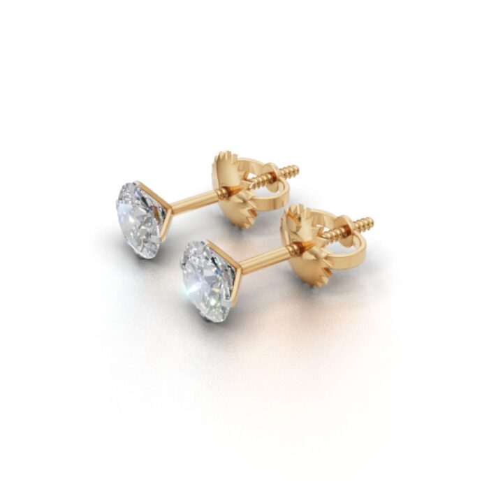 Avarta Jewellery Gold 25 Cents Each Lab Diamond Solitaire Stud Earring - Image 5
