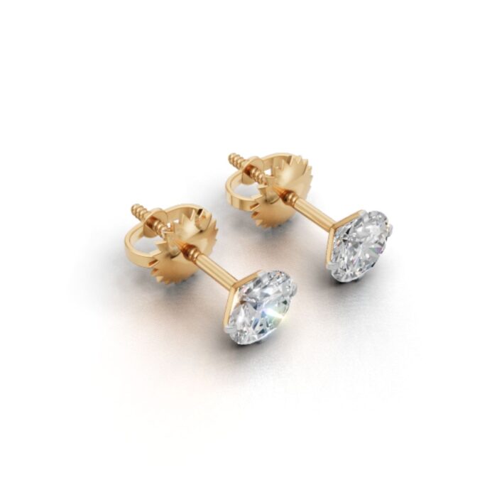 Avarta Jewellery Gold 25 Cents Each Lab Diamond Solitaire Stud Earring - Image 6
