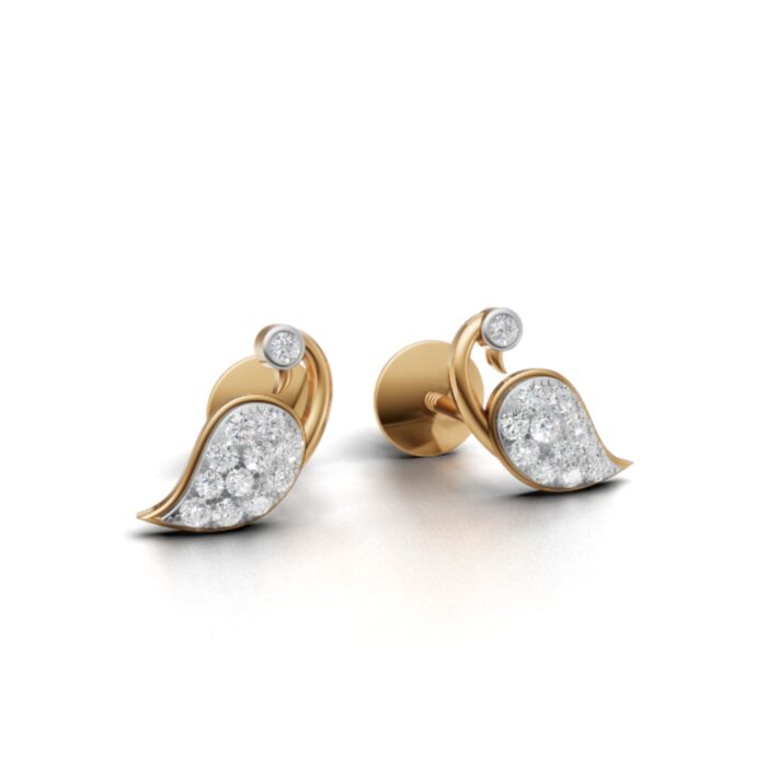 Avarta Gold Peacock Diamond Studs Earrings for Girls & Women - Image 4