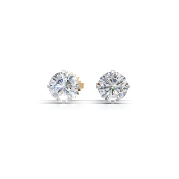 Avarta Jewellery Gold 25 Cents Each Lab Diamond Solitaire Stud Earring - Image 3