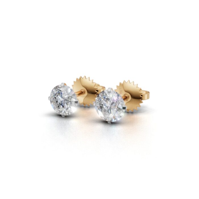 Avarta Jewellery Gold 25 Cents Each Lab Diamond Solitaire Stud Earring - Image 4