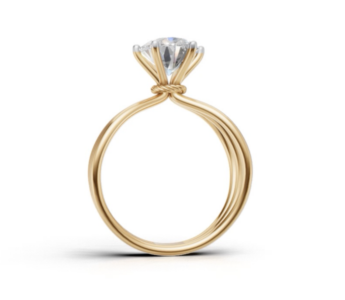 Avarta Jewellery Gold 2 Carat Oval Moissanite Solitaire Wire Ring - Image 2