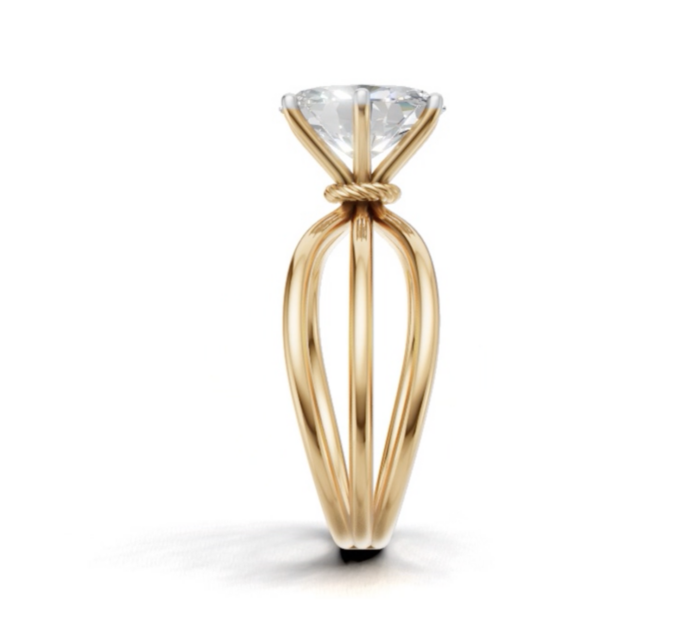 Avarta Jewellery Gold 2 Carat Oval Moissanite Solitaire Wire Ring - Image 4