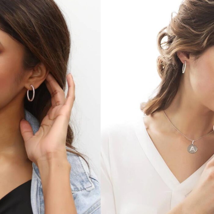 Avarta Rose Gold Diamond Bali Earring For Girls and Women - Image 2