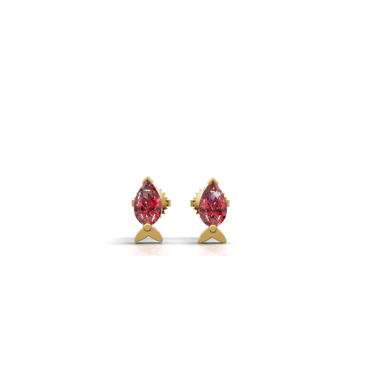 Marine Ruby Earrings for Kids