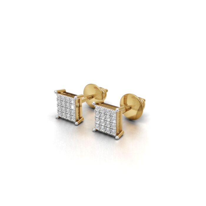 Gold Unisex Stud Earrings with Lab-Grown Diamonds – BIS Hallmarked, SGL Certified - Image 4