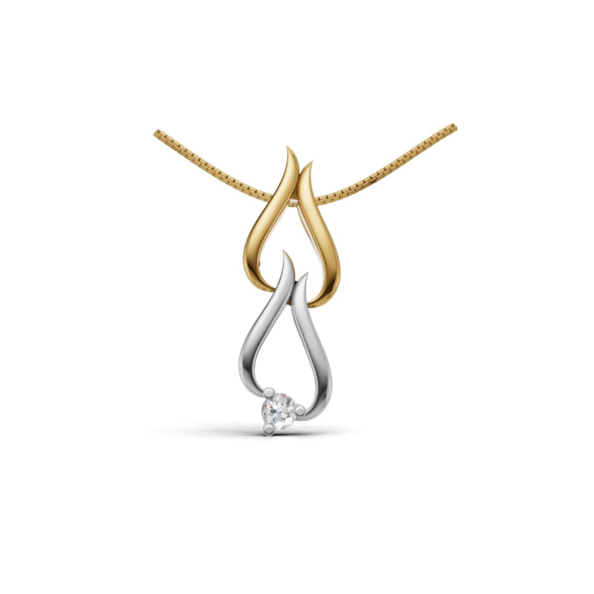 Dual Tone Gold Lab Diamond Pendant