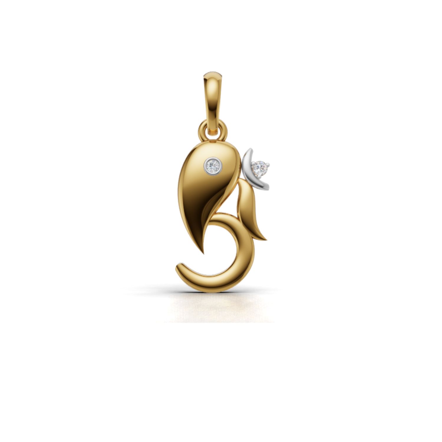 Gold Diamond Om Ganesh Pendant