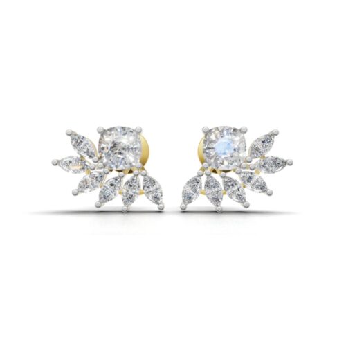 Gold Luxe Sparkle Cushion Diamond Earrings